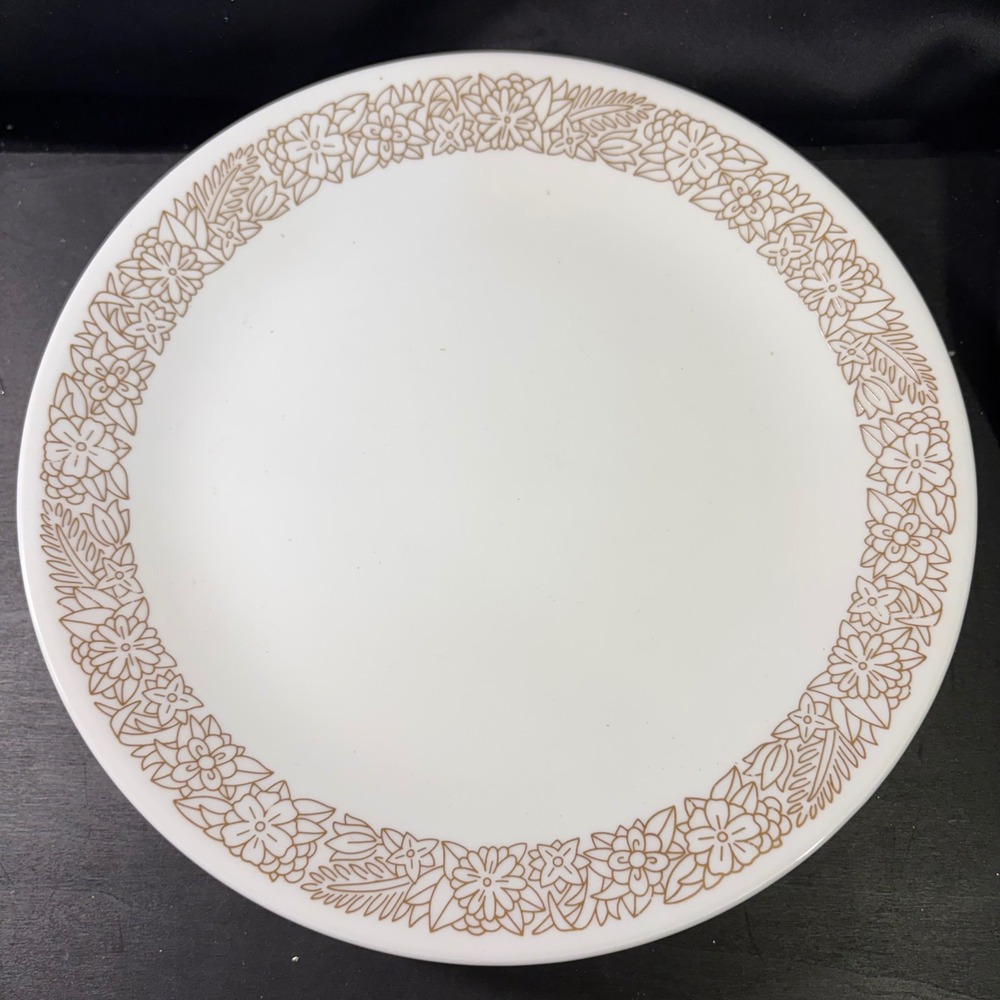 Vintage Corelle Butterfly Gold Dinner Plate 10.25 Inch Floral White Gold